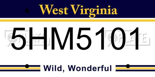 5HM5101 West Virginia License Plate
