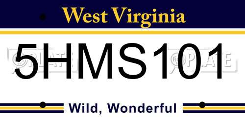 5HMS101 West Virginia License Plate