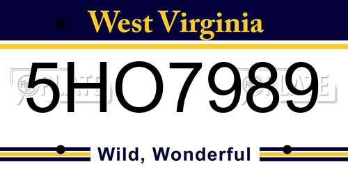 5HO7989 West Virginia License Plate