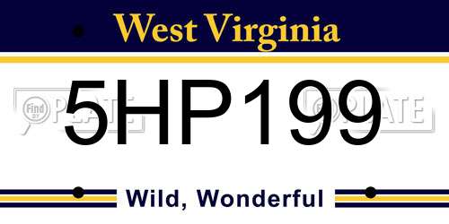 5HP199 West Virginia License Plate
