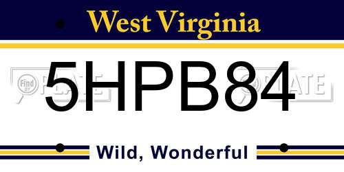 5HPB84 West Virginia License Plate
