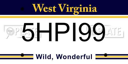 5HPI99 West Virginia License Plate