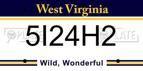 5I24H2 West Virginia License Plate