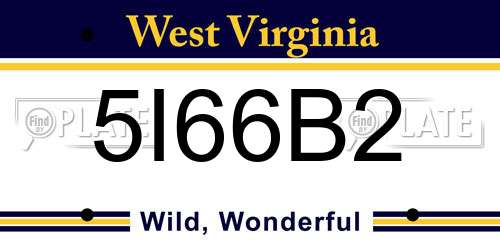 5I66B2 West Virginia License Plate