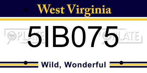 5IB075 West Virginia License Plate