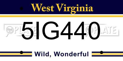 5IG440 West Virginia License Plate