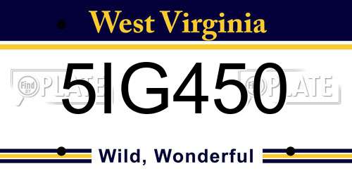 5IG450 West Virginia License Plate