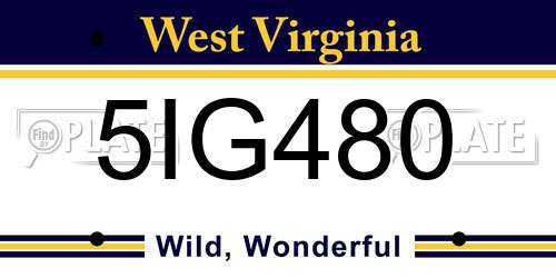 5IG480 West Virginia License Plate