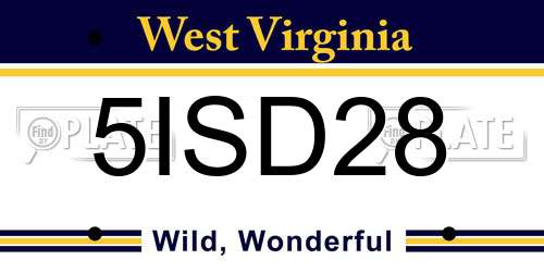 5ISD28 West Virginia License Plate