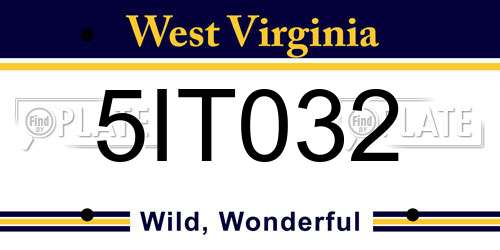 5IT032 West Virginia License Plate