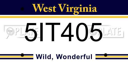 5IT405 West Virginia License Plate