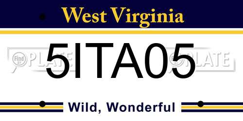 5ITA05 West Virginia License Plate