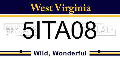5ITA08 West Virginia License Plate