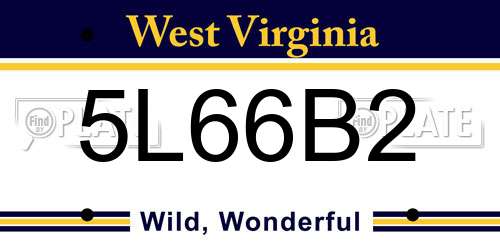 5L66B2 West Virginia License Plate