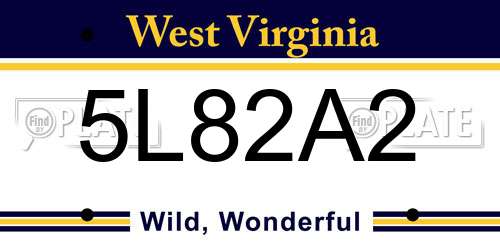 5L82A2 West Virginia License Plate
