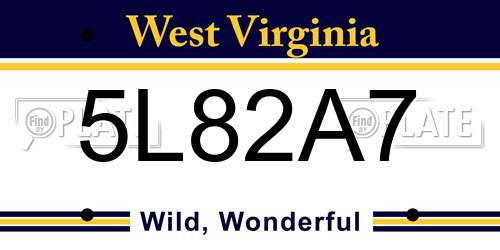 5L82A7 West Virginia License Plate