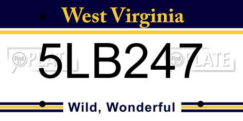 5LB247 West Virginia License Plate