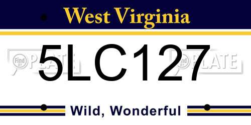 5LC127 West Virginia License Plate