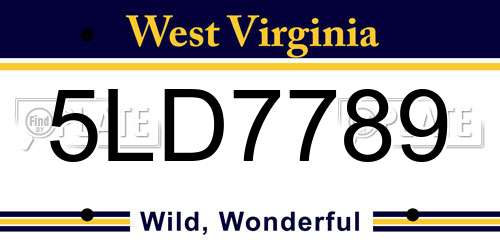 5LD7789 West Virginia License Plate