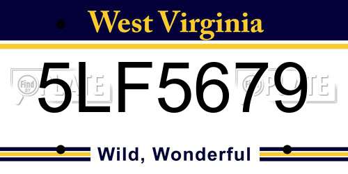 5LF5679 West Virginia License Plate