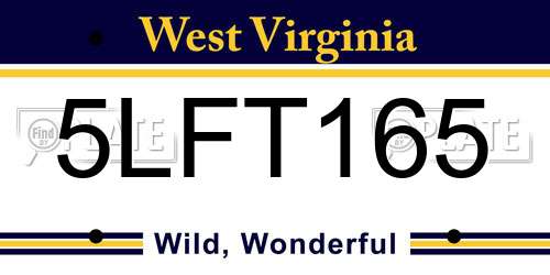 5LFT165 West Virginia License Plate