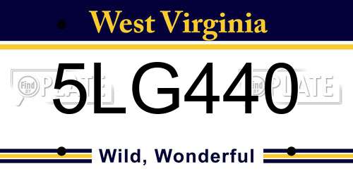 5LG440 West Virginia License Plate