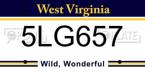 5LG657 West Virginia License Plate