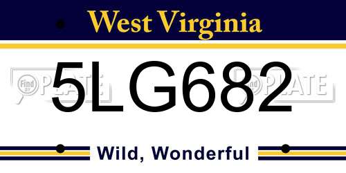 5LG682 West Virginia License Plate
