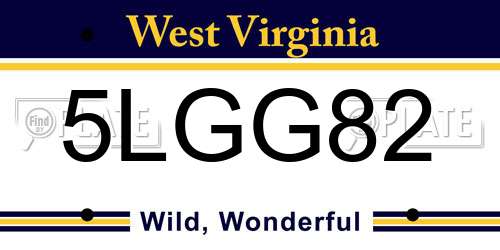 5LGG82 West Virginia License Plate