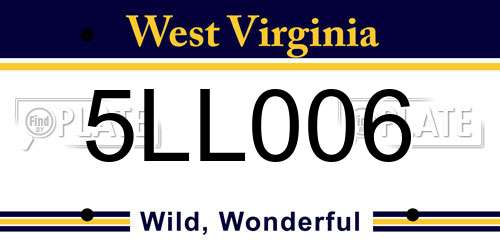 5LL006 West Virginia License Plate
