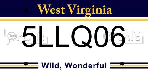 5LLQ06 West Virginia License Plate