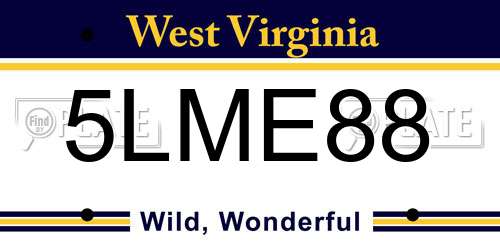 5LME88 West Virginia License Plate