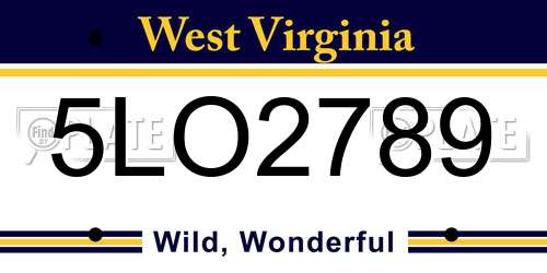 5LO2789 West Virginia License Plate