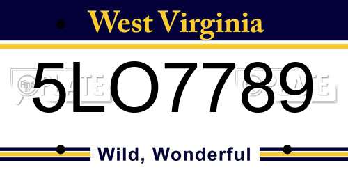 5LO7789 West Virginia License Plate