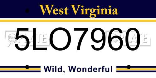 5LO7960 West Virginia License Plate