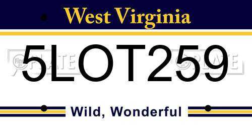 5LOT259 West Virginia License Plate