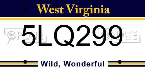 5LQ299 West Virginia License Plate