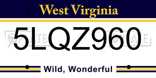 5LQZ960 West Virginia License Plate