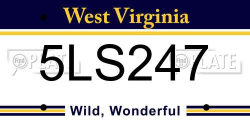 5LS247 West Virginia License Plate