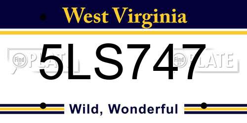 5LS747 West Virginia License Plate