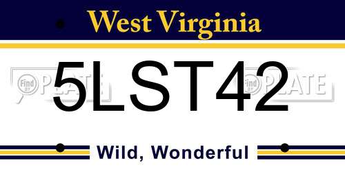 5LST42 West Virginia License Plate