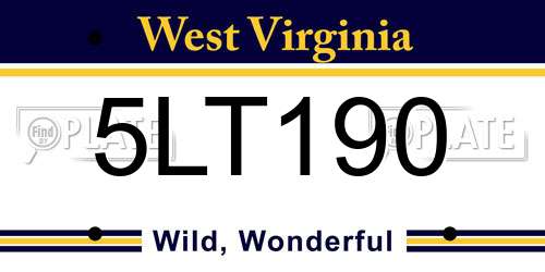 5LT190 West Virginia License Plate