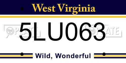 5LU063 West Virginia License Plate