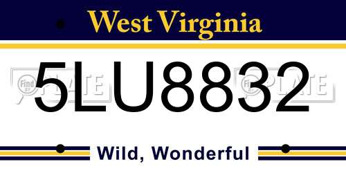 5LU8832 West Virginia License Plate