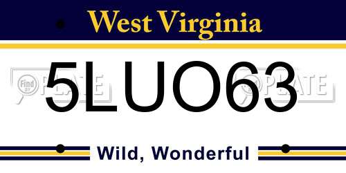 5LUO63 West Virginia License Plate
