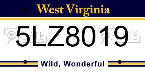 5LZ8019 West Virginia License Plate