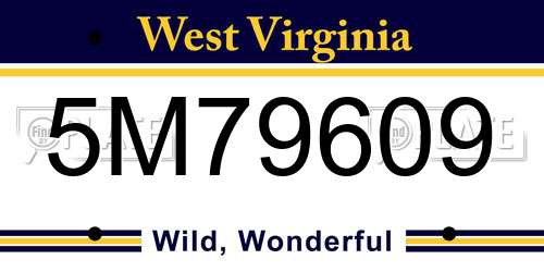 5M79609 West Virginia License Plate