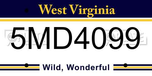 5MD4099 West Virginia License Plate