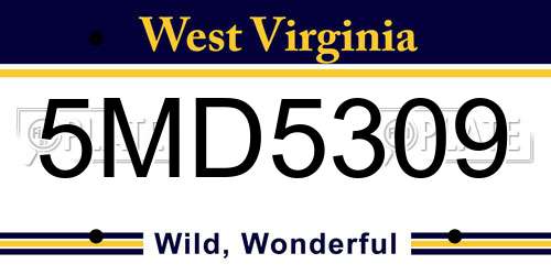 5MD5309 West Virginia License Plate