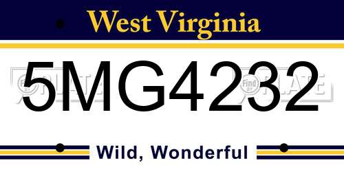 5MG4232 West Virginia License Plate